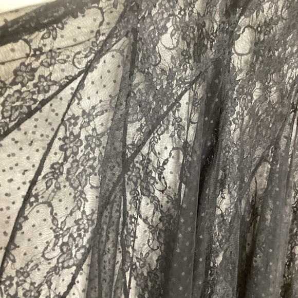 Vintage Black Lace Gored Maxi Skirt Grunge Whimsigoth L - Picture 8 of 8